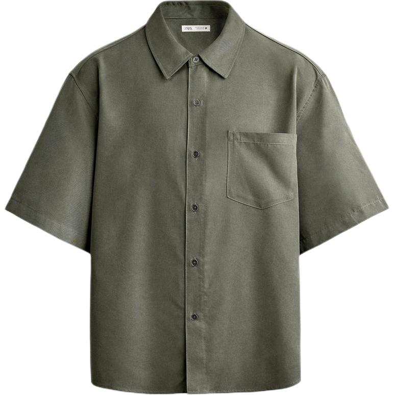 ZARA Shirts Men's Dark Green Moderate