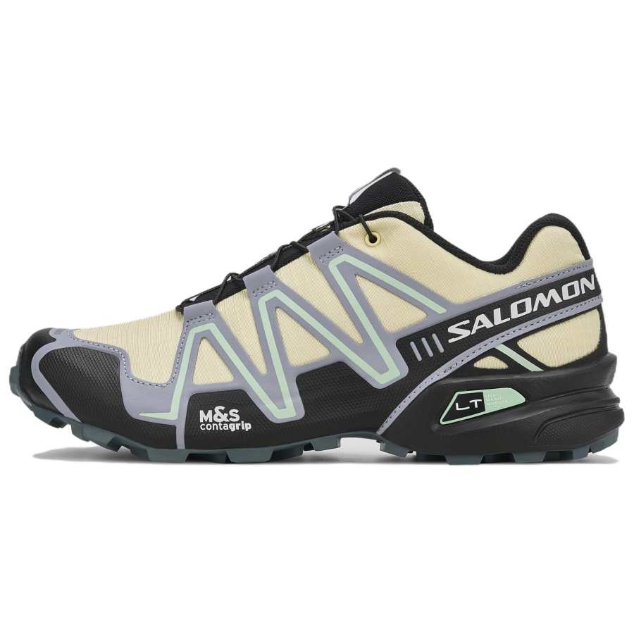 SALOMON Speedcross 3 Running Shoes Unisex Light Yellow Gray/Breeze Blue/Moss Green