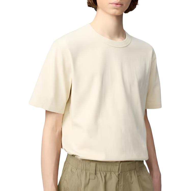 UNIQLO T Shirts Unisex Cream Crew Neck