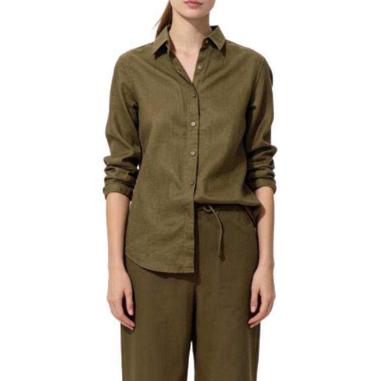 UNIQLO Shirts Women's Brown Lapel