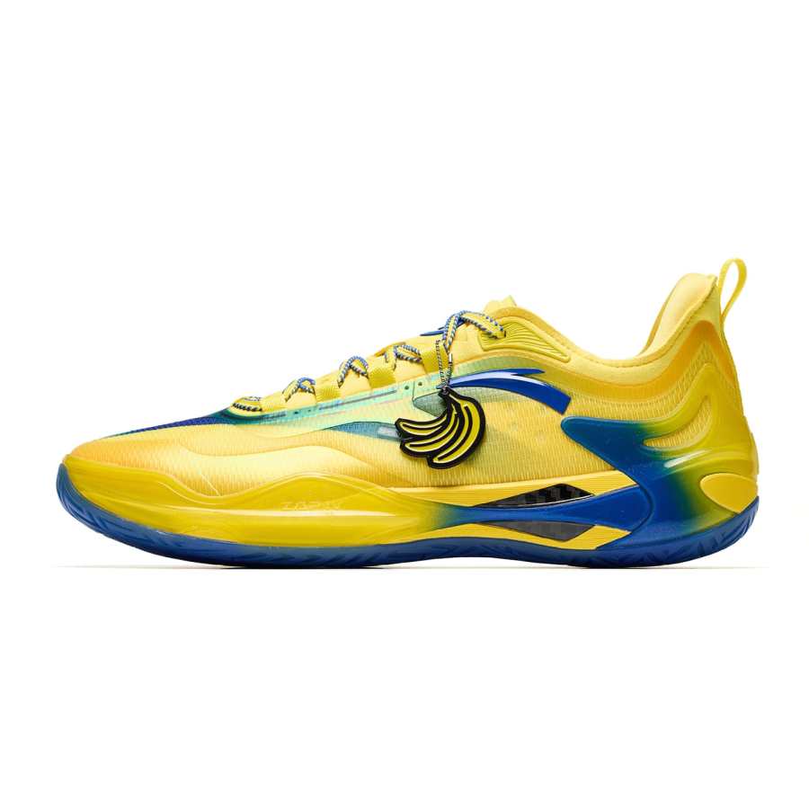 ANTA Zap 4 Basketball Shoes Men's Low Top Iridescent Yellow/Rio Blue 7