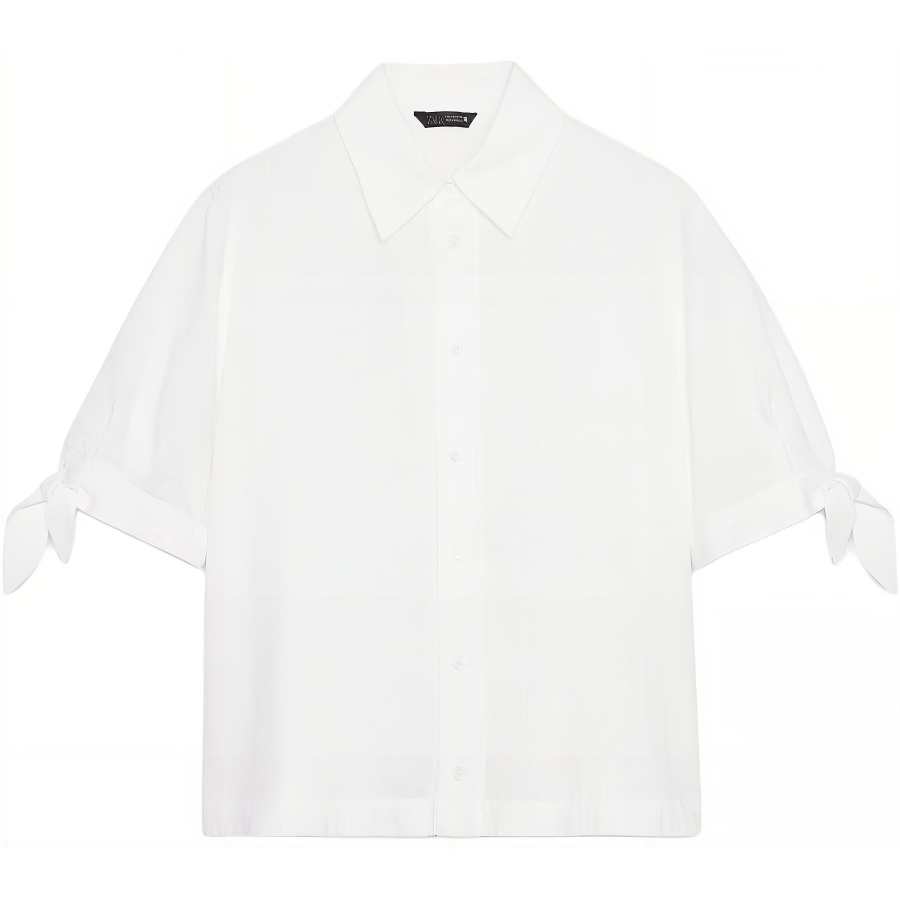ZARA Shirts Women's White Lapel