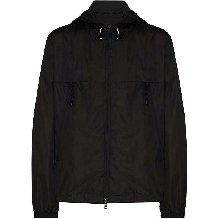 Moncler Jackets Men's Black Hooded Non Detachable Moderate