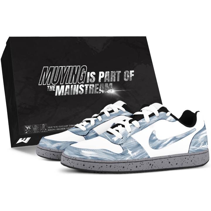 Nike Nike EBERNON Skateboard Shoes Men's Low Top White/Blue