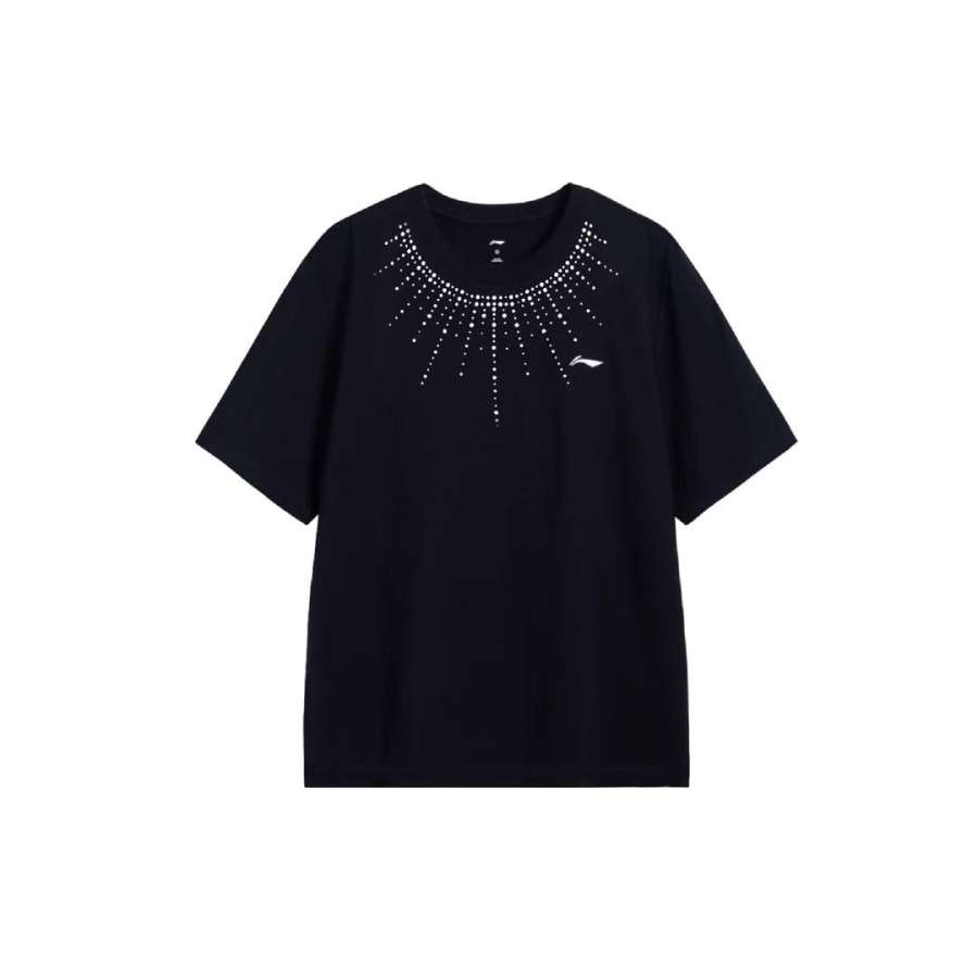 Li-Ning Li Ning T Shirts Unisex Black Crew Neck