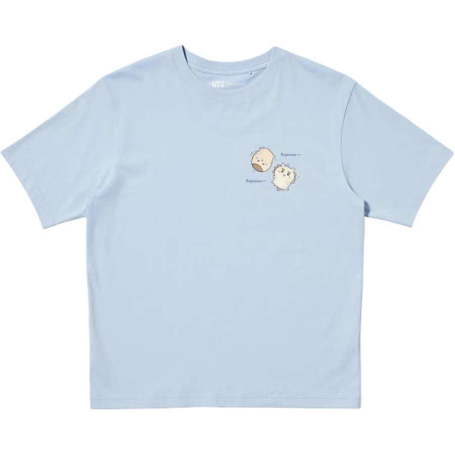 UNIQLO X Chiikawa T Shirts Women's Blue Crew Neck