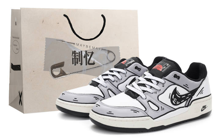 Nike Nike Full Force Low top Skateboard Shoes Men's Black White Gray