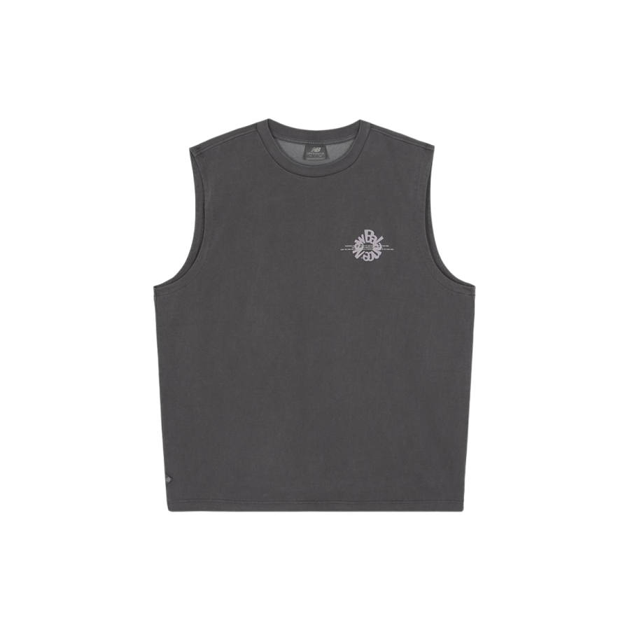 New Balance New Balance Running Tank Tops Unisex Charcoal Gray Crew Neck Moderate Straight Fit