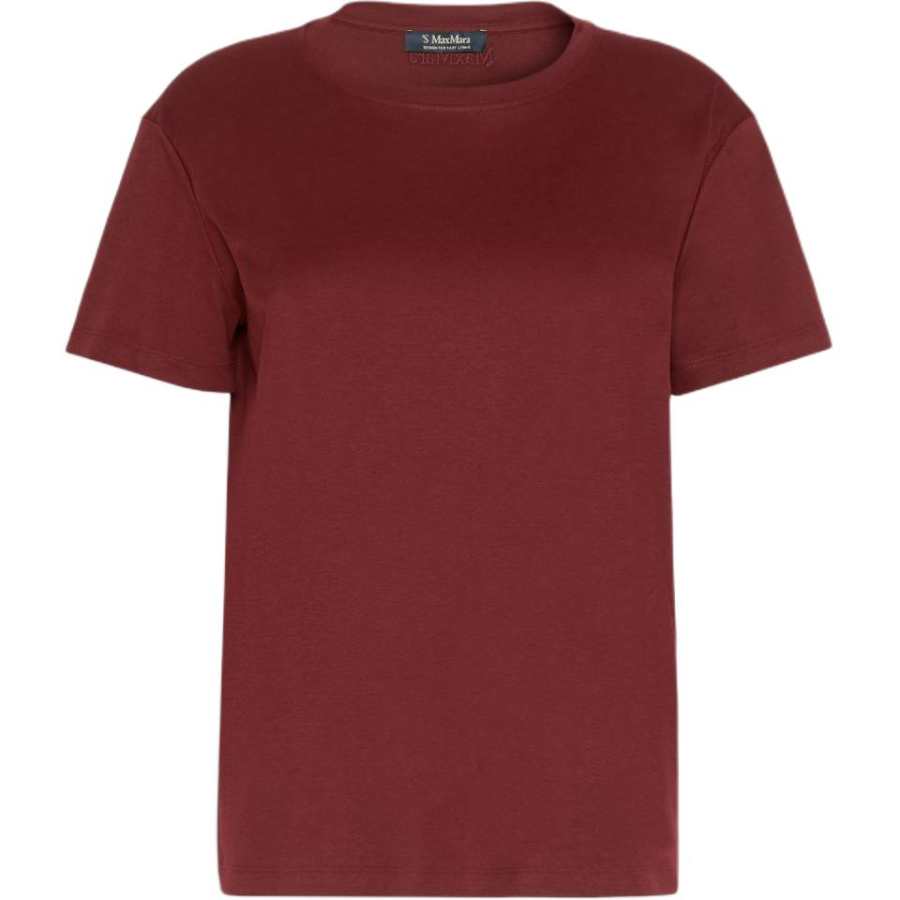 'S MAX MARA T Shirts Women's Dark Red Crew Neck Moderate