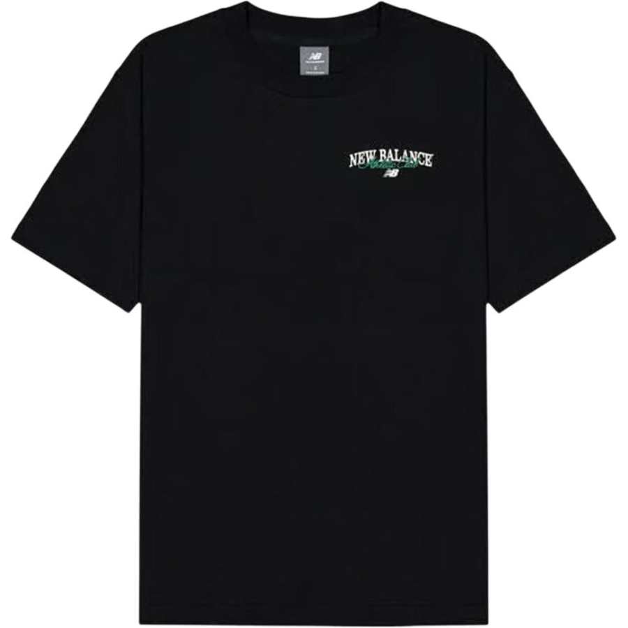 New Balance New Balance T Shirts Men's Black Crew Neck Moderate Straight Fit