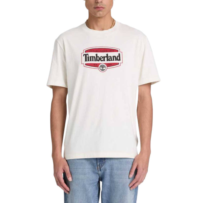 Timberland T Shirts Men's White Crew Neck Moderate