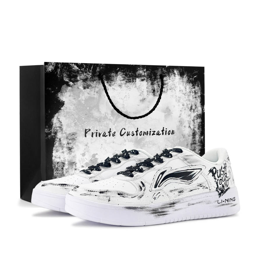 Li-Ning Li Ning Floating Boat Skateboard Shoes Men's Low Top White Black Graffiti Colorway