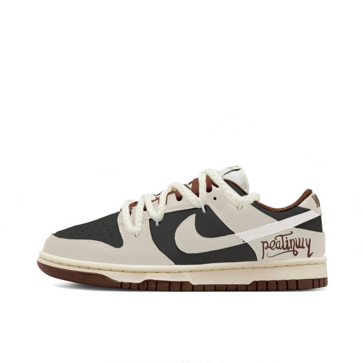 Nike Nike Dunk Skateboard Shoes Unisex Low Top Brown Beige Black Color Block Patchwork