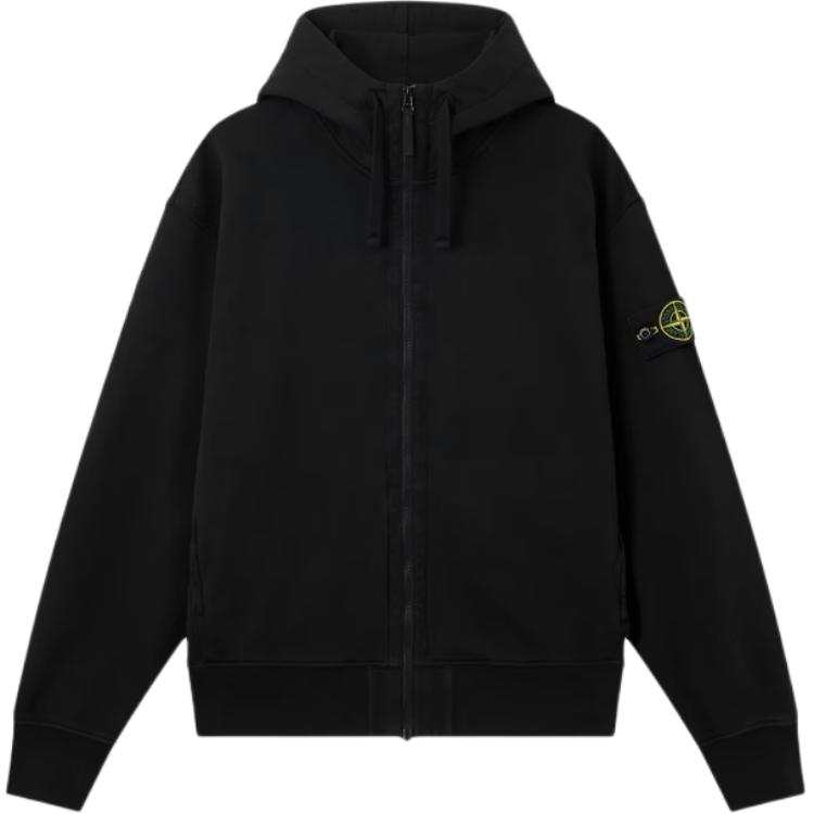 STONE ISLAND FW26 Sweatshirts Men's Black Hooded Non Detachable Moderate Other
