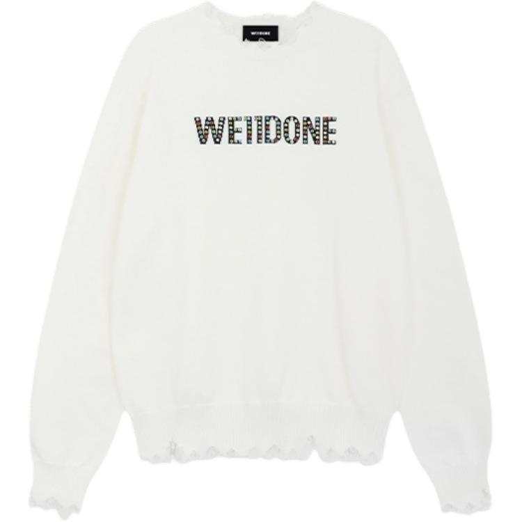 WE11DONE WE11DONE Sweaters Unisex White Crew Neck Moderate