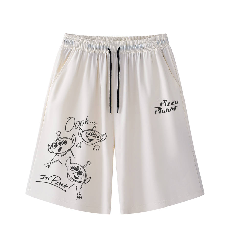 Disney Casual Shorts Unisex Thin Straight Fit Pants