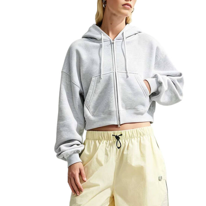 Nike Nike Sweatshirts Women's Birch Heather Gray/Black Hooded Non Detachable Moderate