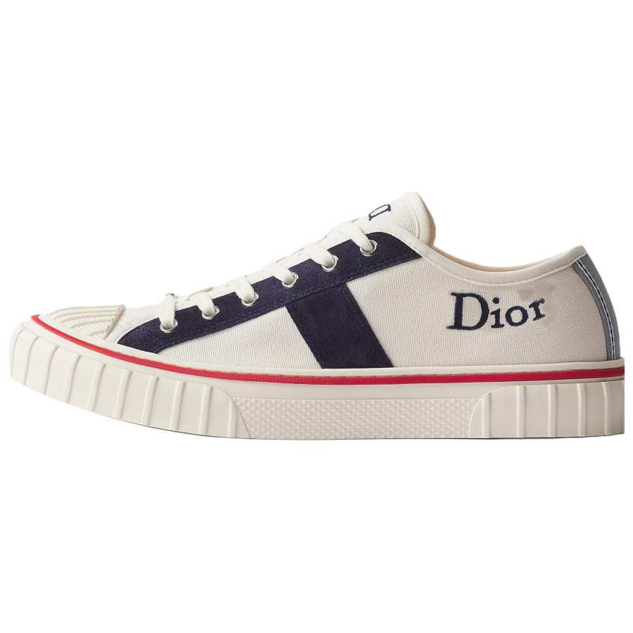 DIOR DIOR Canvas Shoes Men's Low Top White & Blue