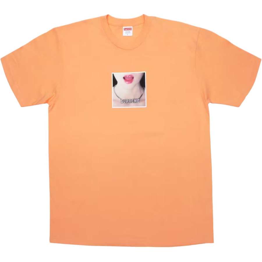 Supreme Supreme T Shirts Unisex Orange Crew Neck Moderate Straight Fit