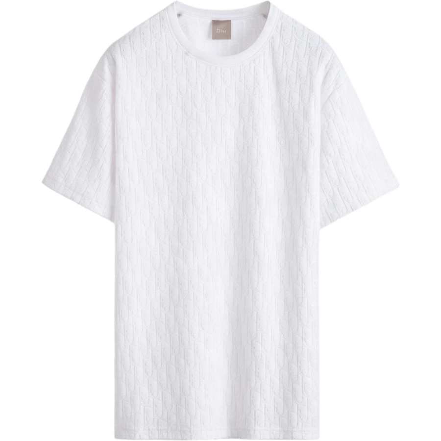 DIOR T Shirts Men's White Crew Neck Moderate Straight Fit