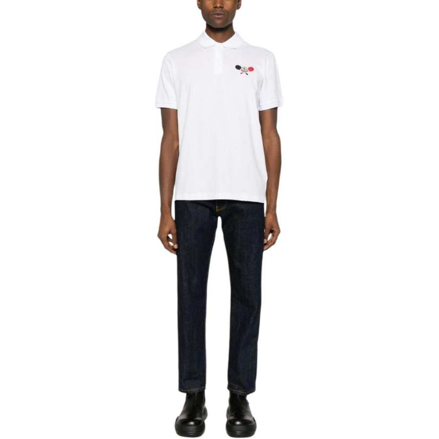 Moncler logo-patch piqué-weave polo shirt