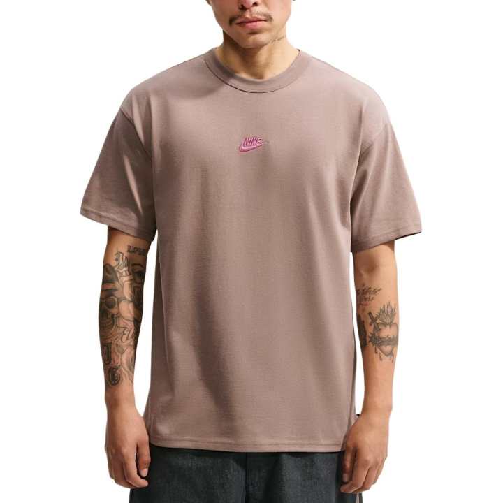 Nike Nike Sportswear T Shirts Men's Mink Brown Crew Neck Moderate