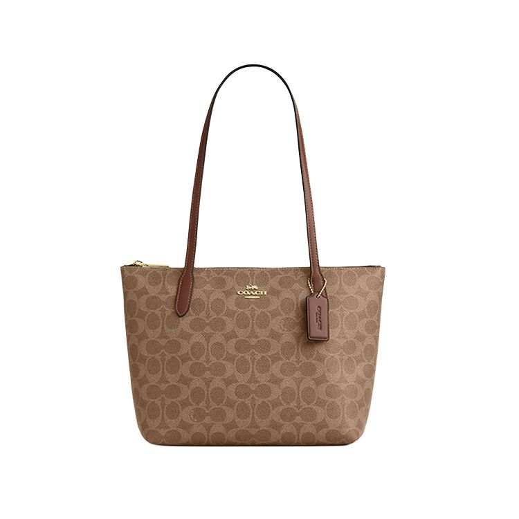 COACH Fiona Artificial Leather Shoulder Bag Medium Women's Dark Brown