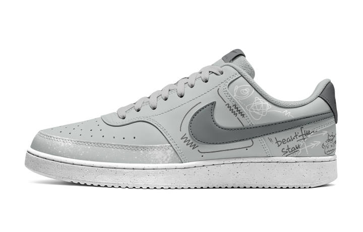 Nike Nike Court Vision Skateboard Shoes Men's Low Top Gray/White/Black