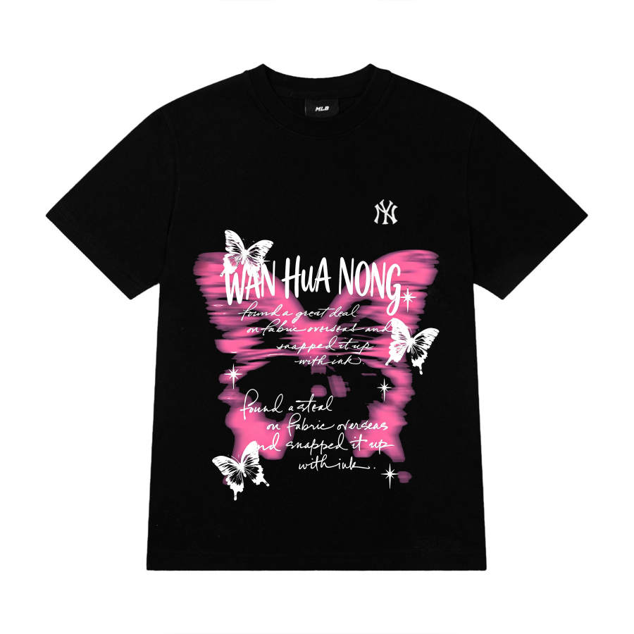 MLB T Shirts Unisex Black Crew Neck Moderate Straight Fit