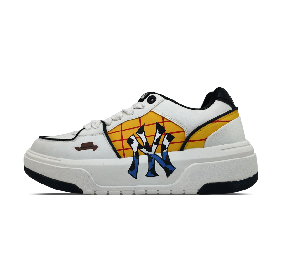MLB Chunky Liner Skateboard Shoes Unisex Low Top White & Yellow, Black & Blue