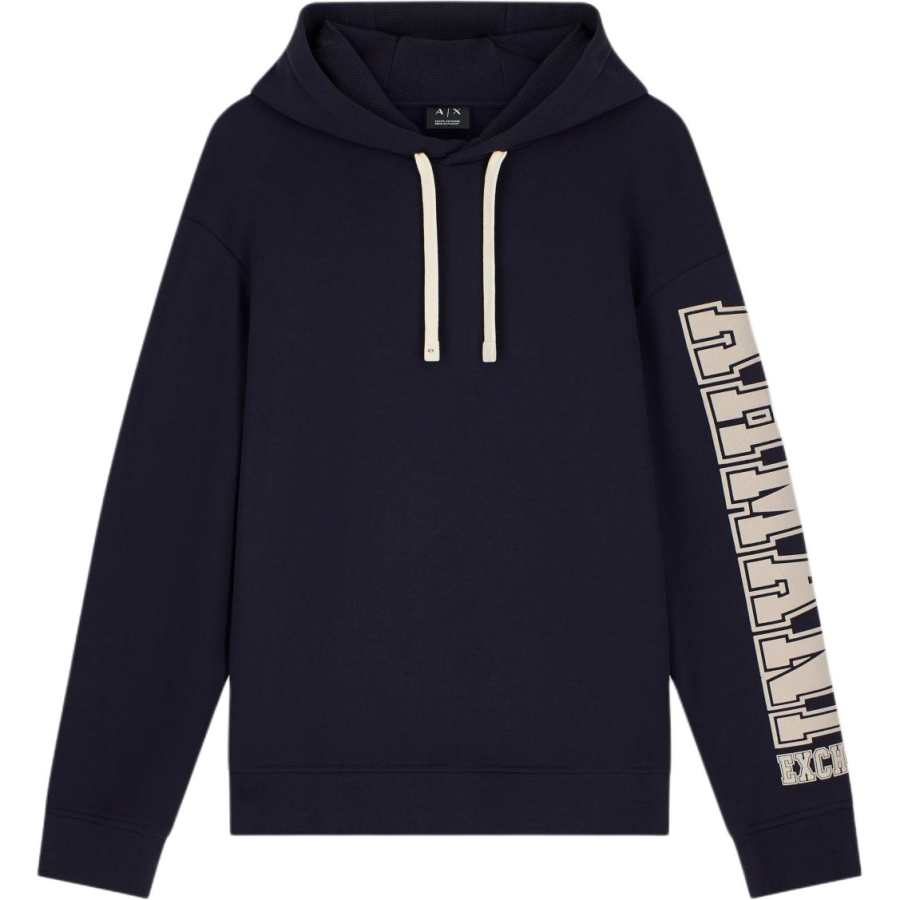 ARMANI EXCHANGE Sweatshirts Men's Marine Blue Hooded Non Detachable Moderate Other