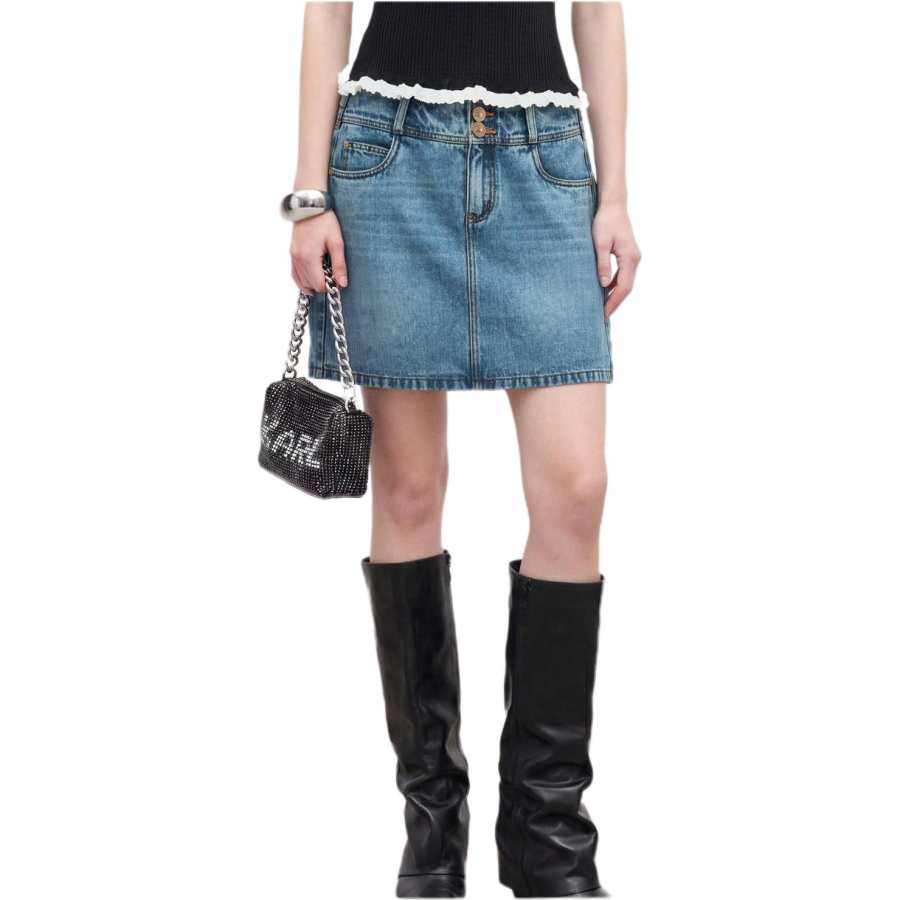 KARL LAGERFELD / Karl Lagerfeld Jeans Denim Short Skirts Women's Blue Moderate Short Skirt Other