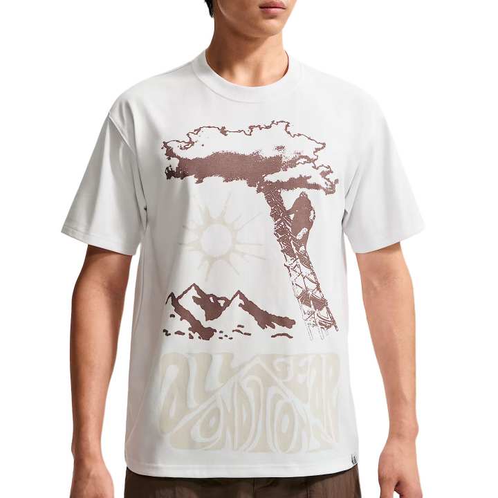 Nike Nike ACG DRI FIT Quick Dry T Shirts Men's Mountain Peak White Crew Neck