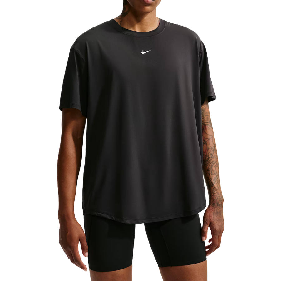 Nike Nike Dri Fit One Fitness Clothing Women's Black/White Crew Neck Moderate