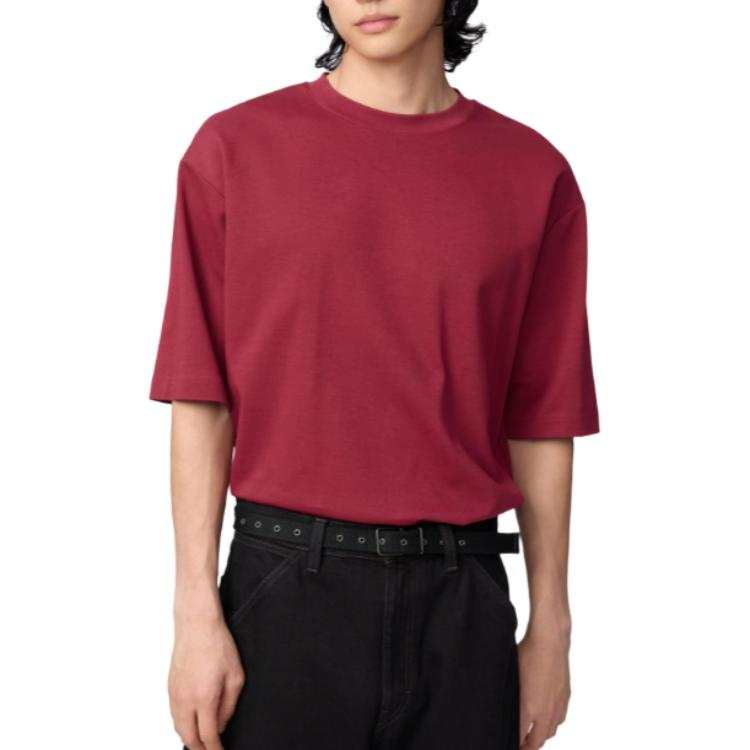 UNIQLO T Shirts Men's Red Crew Neck