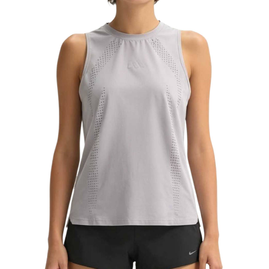Adidas Adidas Performance Running Tank Tops Women's Honor Gray Crew Neck Moderate