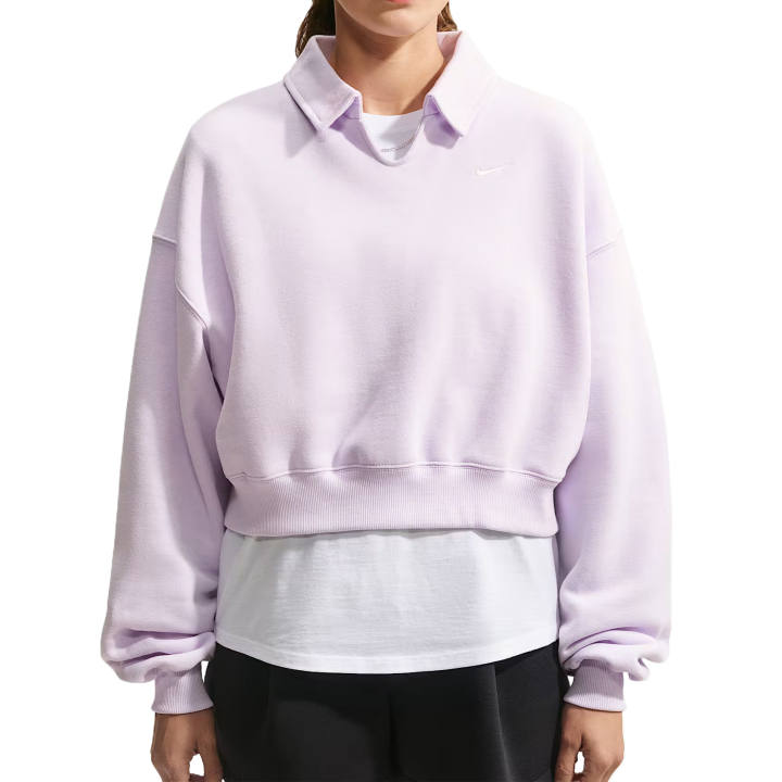 Nike Nike Polo Shirts Women's Bleached Lilac Purple/Sail White V Neck Moderate