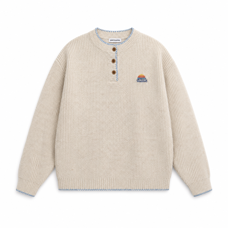 MostwantedLab Sweaters Unisex Henry Collar Moderate