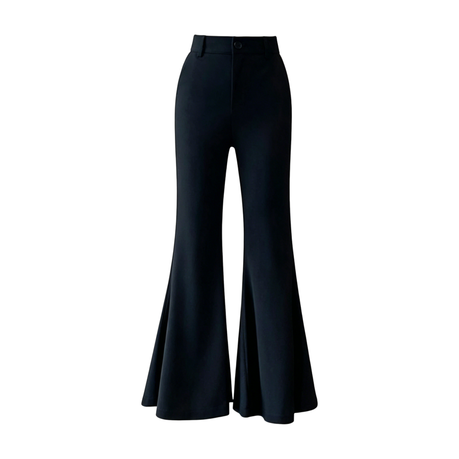 FINDSME GAGA Casual Pants Women's Black Moderate Flared Pants