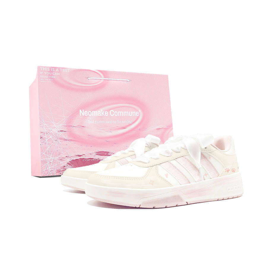 Adidas Adidas COURTBEAT Skateboard Shoes Women's Low Top Pink White