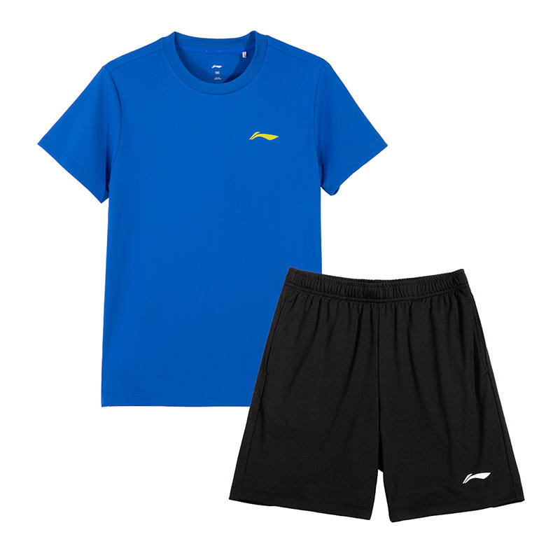 Li-Ning Li Ning Casual Sportswear Two Piece Set Crystal Blue + Black Teenagers