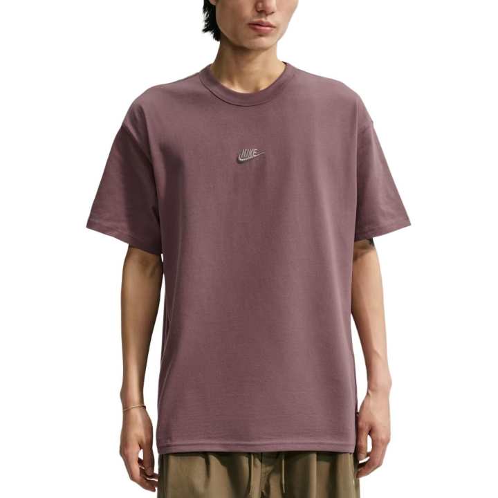 Nike Nike Sportswear T Shirts Men's Gray Tone Mauve Purple Crew Neck Moderate