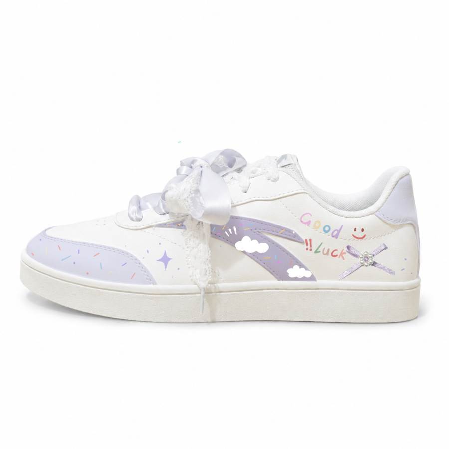 ANTA Active Skateboard Shoes Women's Low Top White/Light Purple