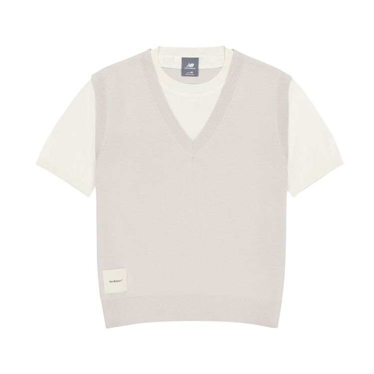 New Balance New Balance NB Grey T Shirts Women's Sea Salt White Crew Neck