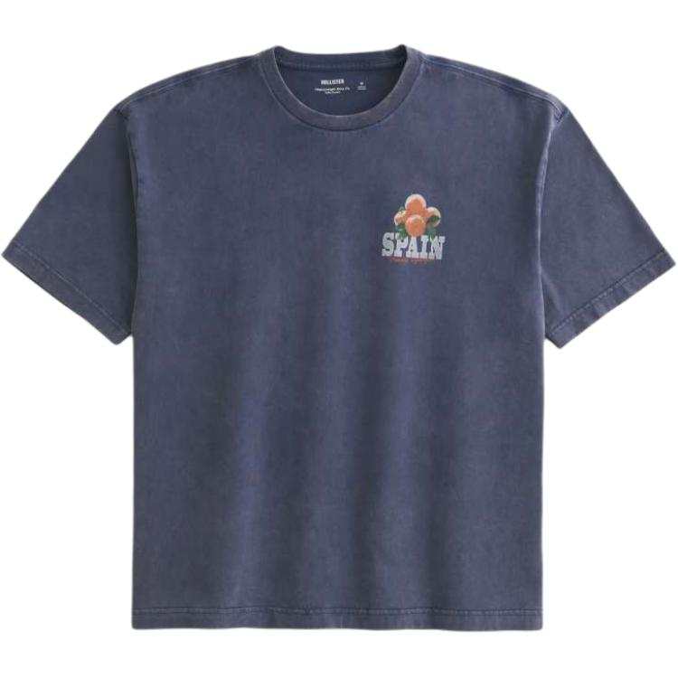 Hollister/ T Shirts Men's Marine Blue Crew Neck