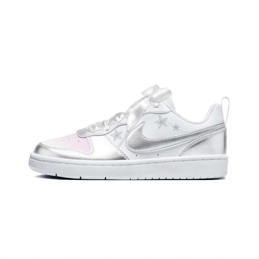 Nike Nike Court Borough Skateboard Shoes Unisex Low Top Silver Pink