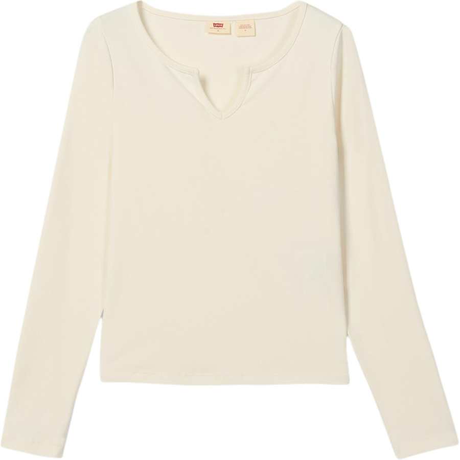 Levis T Shirts Women's Ecru V Neck Moderate