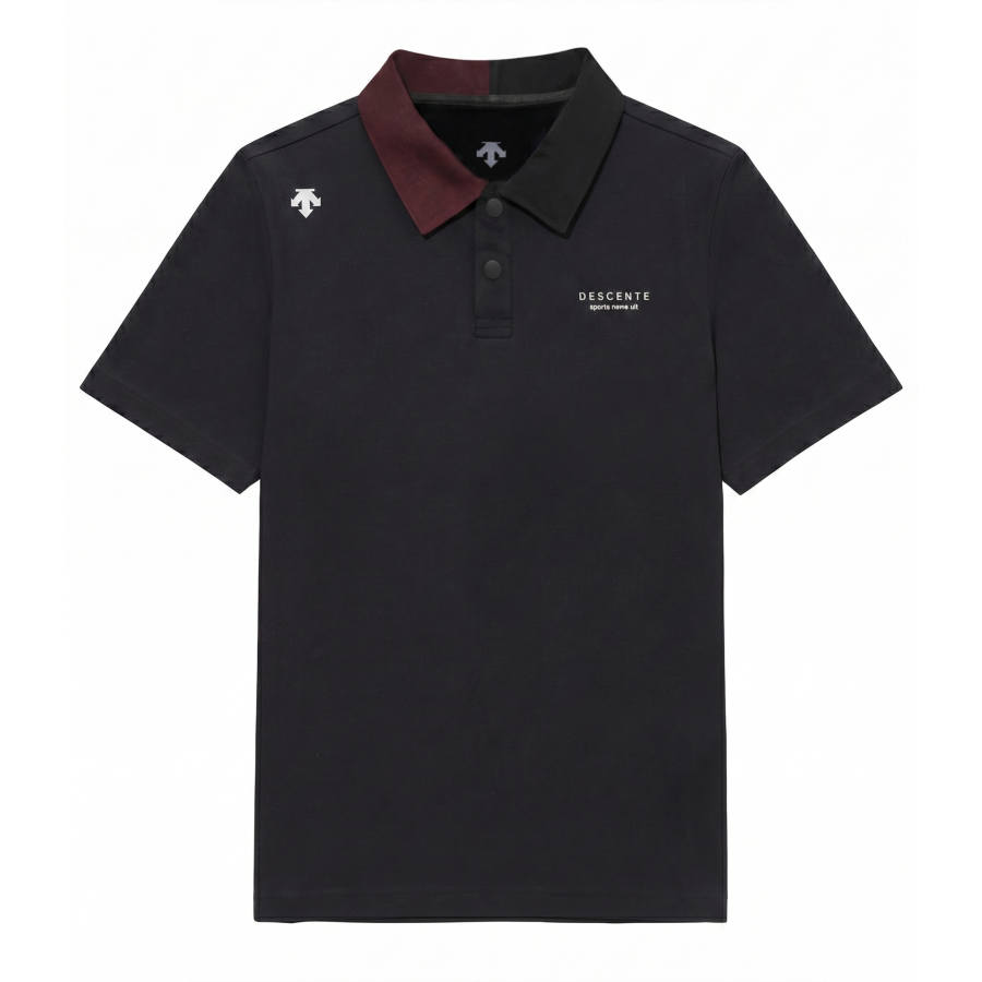 DESCENTE T Shirts Unisex Black Crew Neck Moderate Straight Fit