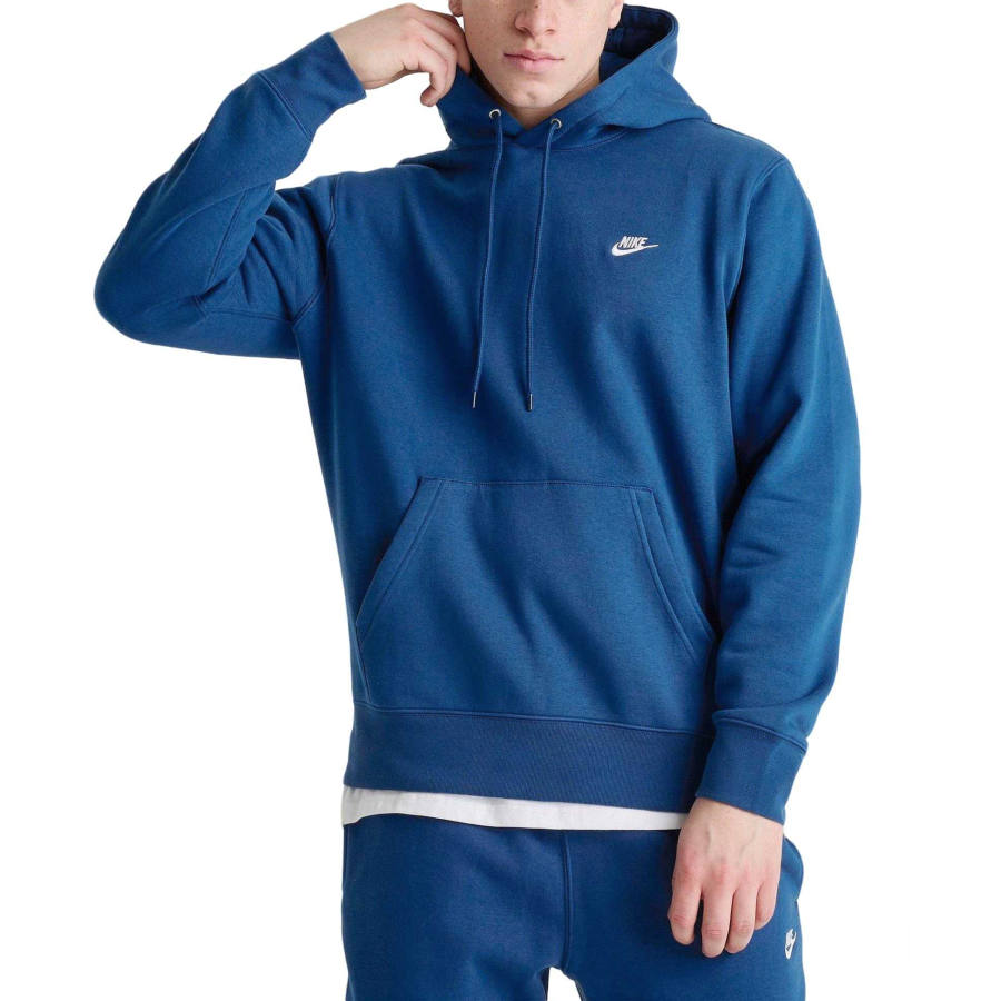 Nike Nike Club Sweatshirts Men's Field Blue Hooded Non Detachable Moderate