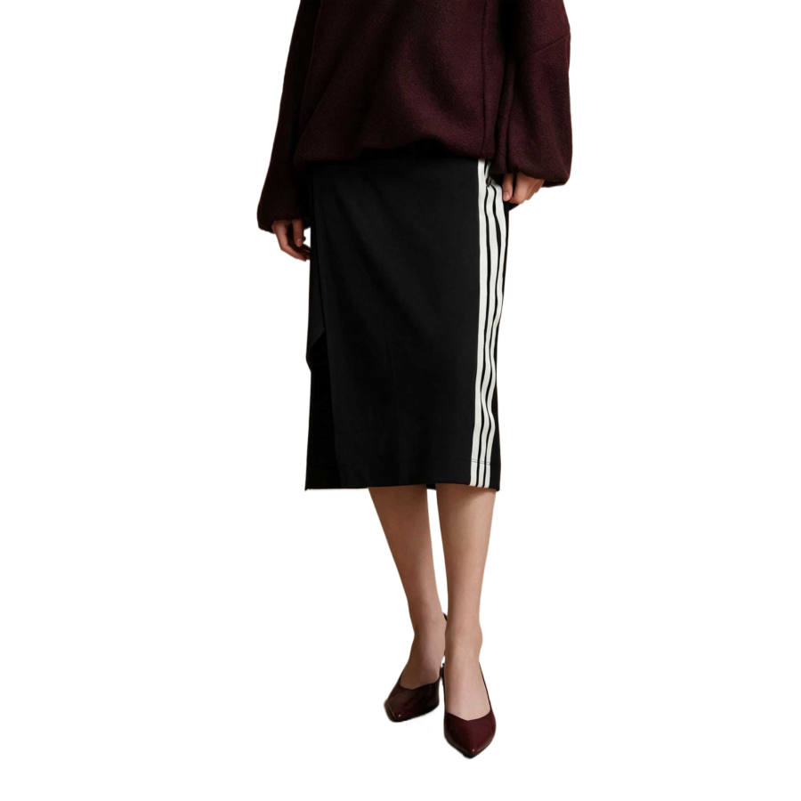 Adidas Adidas 3 Stripes Casual Long Skirts Women's Black Moderate Midi Dress Other